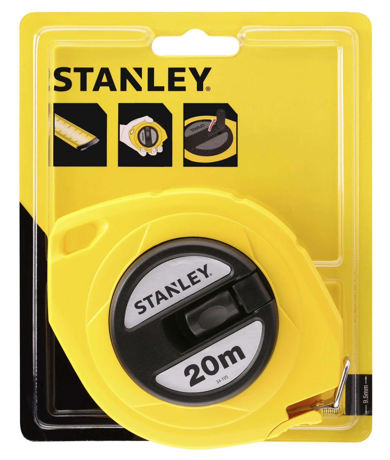 Stanley Meetlint Gesloten Kast - 20 Meter 9,5mm 2 Stanley Meetlint Gesloten Kast - 20 Meter 9,5mm - Afbeelding 2