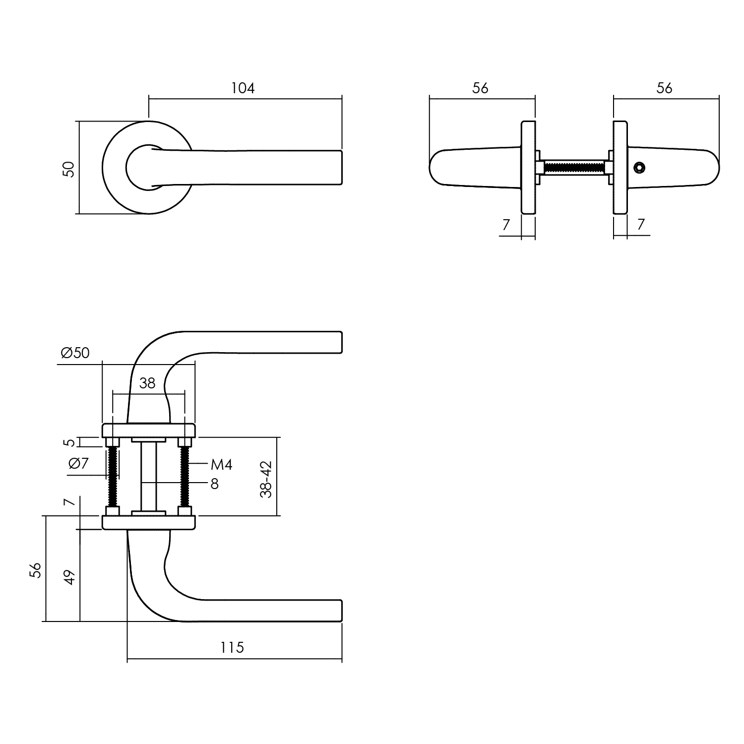 Intersteel Deurkruk Eucla Op Rozet ø50x7 Mm Aluminium Zwart 2 Intersteel Deurkruk Eucla Op Rozet ø50x7 Mm Aluminium Zwart - Afbeelding 2