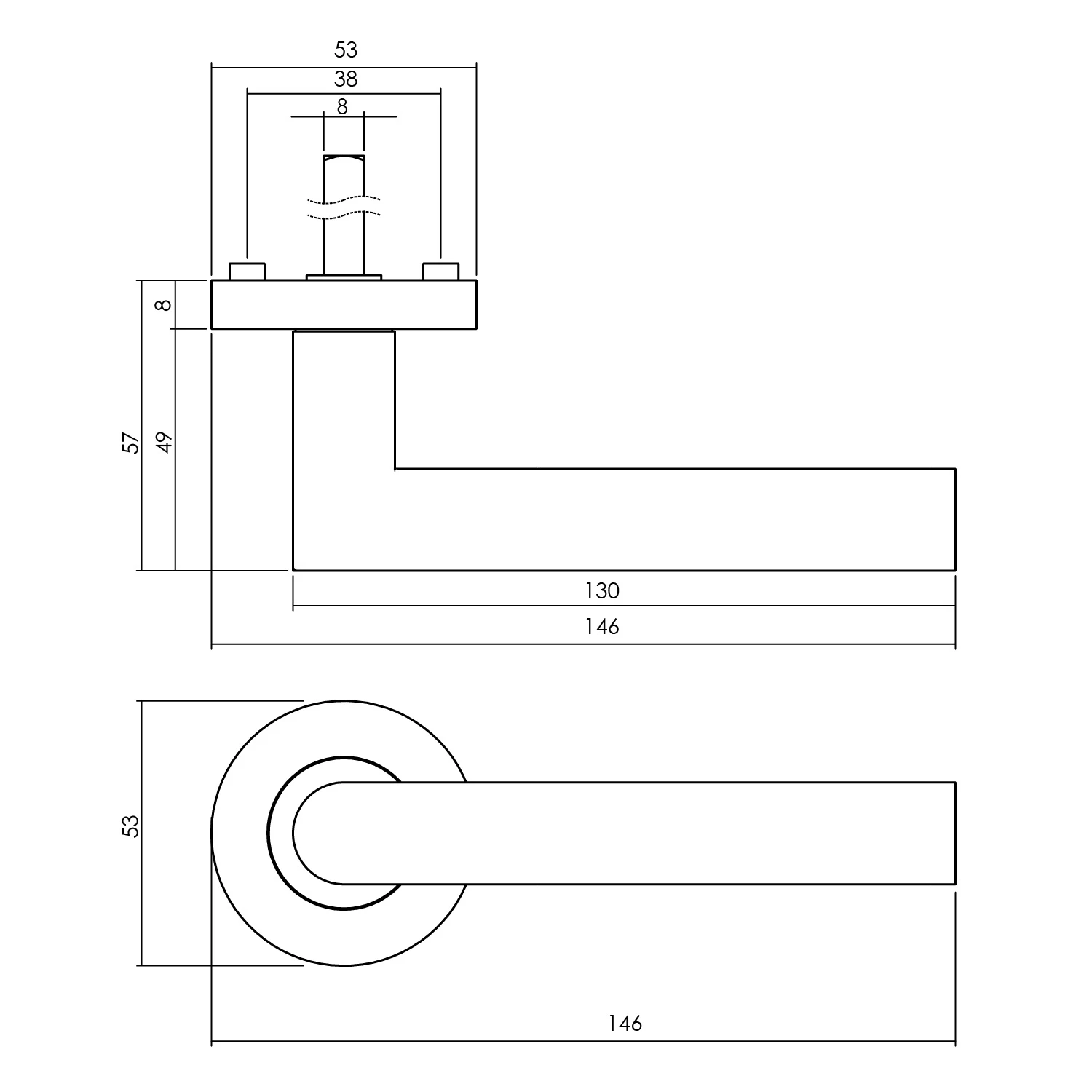 Intersteel Deurkruk Bastian Op Rozet ø53x8mm Zwart 2 Intersteel Deurkruk Bastian Op Rozet ø53x8mm Zwart - Afbeelding 2