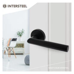 Intersteel Deurkruk Bastian Op Rozet ø53x8mm Zwart 5 Intersteel Deurkruk Bastian Op Rozet ø53x8mm Zwart -ToolMania Verkoop 0023.169302 9