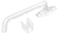 Verstelbare Kierstandhouder Met Veiligheidssluiting Incl. Sluithaken (type SH 861B En SH 862B) / Voor Naar Buitendraaiende Deuren En Ramen / Staal Wit Geëpoxeerd