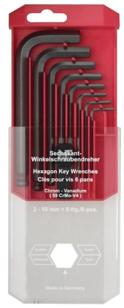 Hafu Inbussleutelset Kogelkop Casette 2-10 Mm 8-Delig