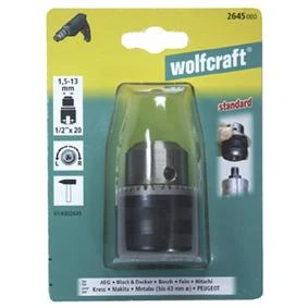 Wolfcraft Tandkrans Boorhouder Zwart 1/2"x20UNF 1 Wolfcraft Tandkrans Boorhouder Zwart 1/2"x20UNF