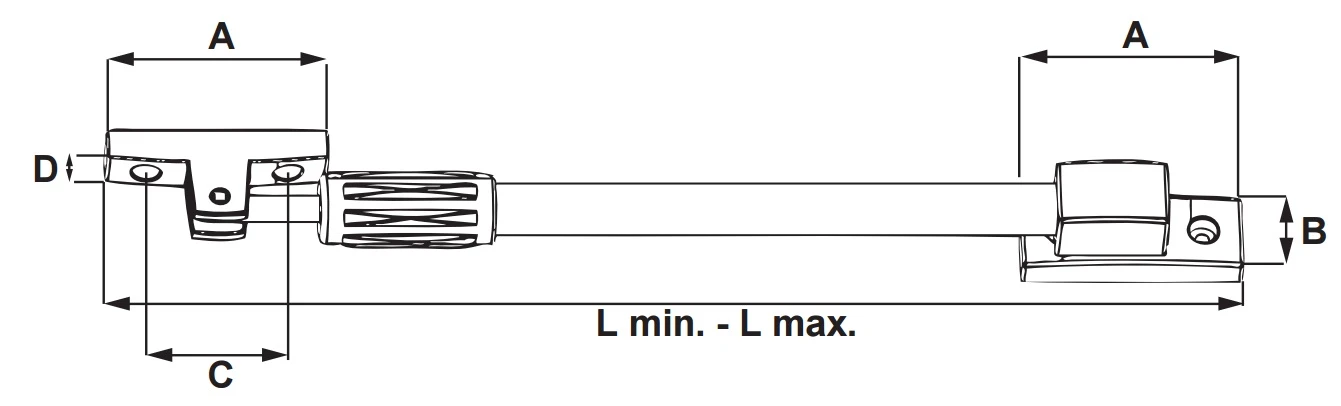 DX Telescopische Raamuitzetter RVS Antraciet 225 - 295 Mm 2 DX Telescopische Raamuitzetter RVS Antraciet 225 - 295 Mm - Afbeelding 2