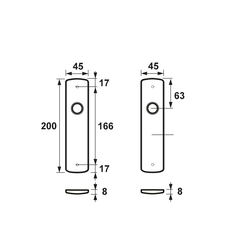 AXA Old Black Deurbeslag Blind Kruk/Kruk 2 AXA Old Black Deurbeslag Blind Kruk/Kruk - Afbeelding 2