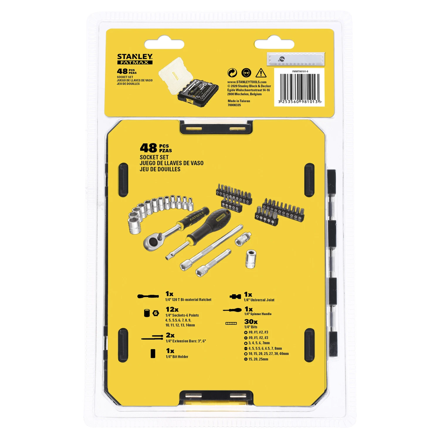Stanley FatMax 1/4" Dopsleutelset (48 Delig) 10 Stanley FatMax 1/4" Dopsleutelset (48 Delig) - Afbeelding 10
