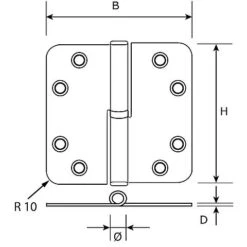 Dulimex SKG Kogelstiftpaumelles Ronde Hoeken Rechts Zwart 89 X 89 Mm -ToolMania Verkoop Kogelstift1 2