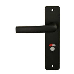 Haxo Deurgreep Set Mat Zwart Met WC-badkamerslot | Deurbeslag 13 Haxo Deurgreep Set Mat Zwart Met WC-badkamerslot | Deurbeslag -ToolMania Verkoop klink1 2